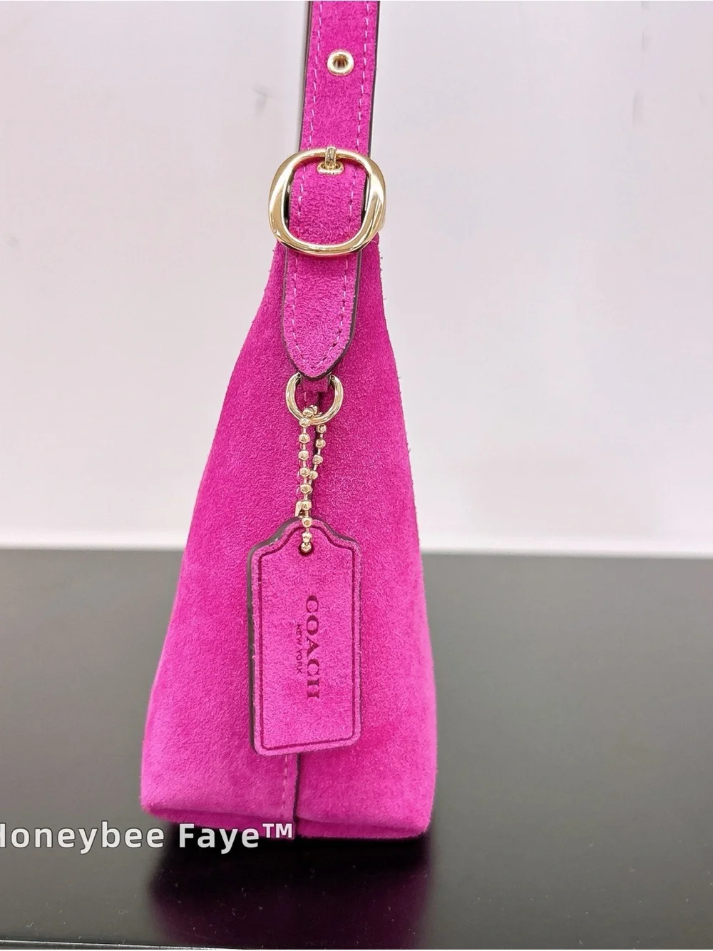 Coach EmeiliaSuede Shoulder Bag in Hot Pink